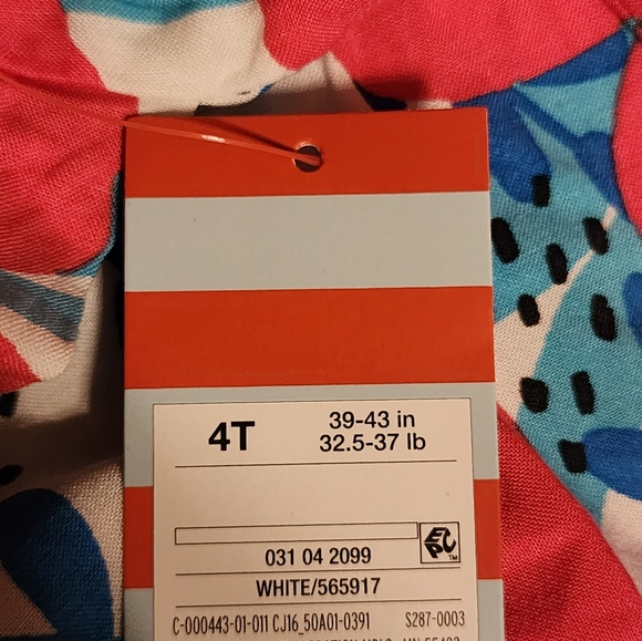 NWT Cat & Jack Girls Floral Pink/Blue Short Set Outfit Sleeveless  Size 3T & 4T - Picture 4 of 4